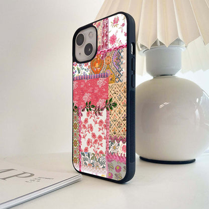 Vintage Textile Scrapbook Glass Case