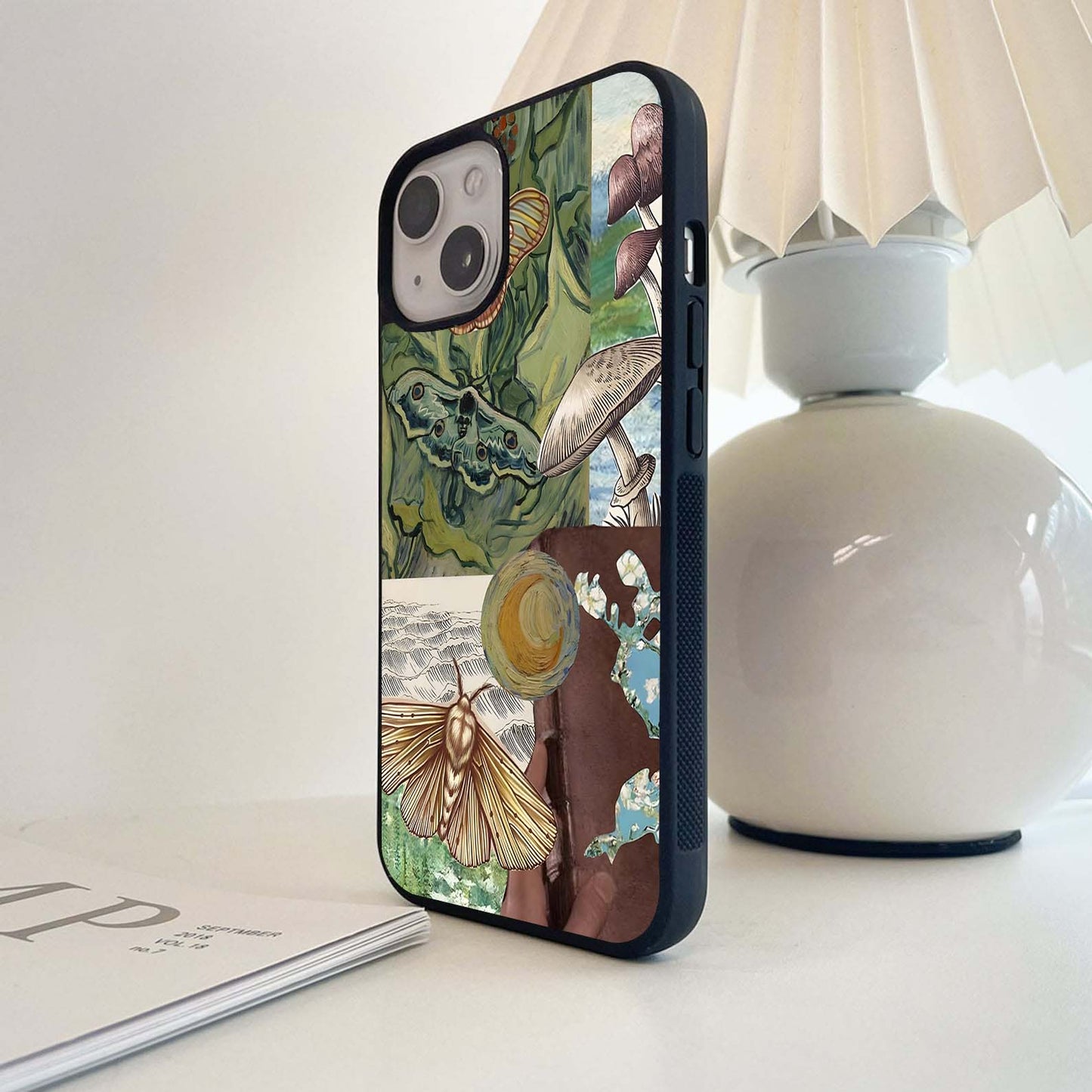 Moth Framed Art Glass Case