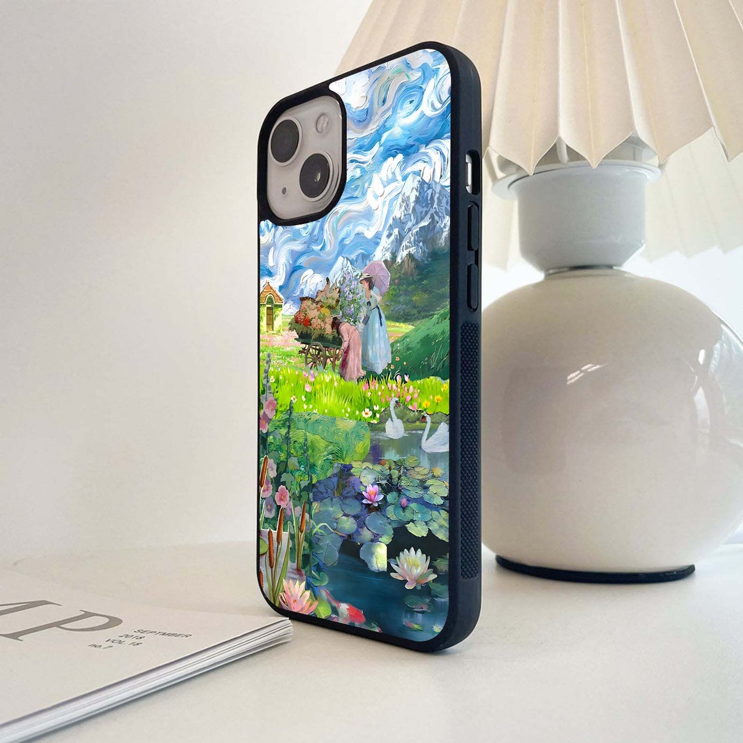 Whimsical Countryside Garden Glass Case