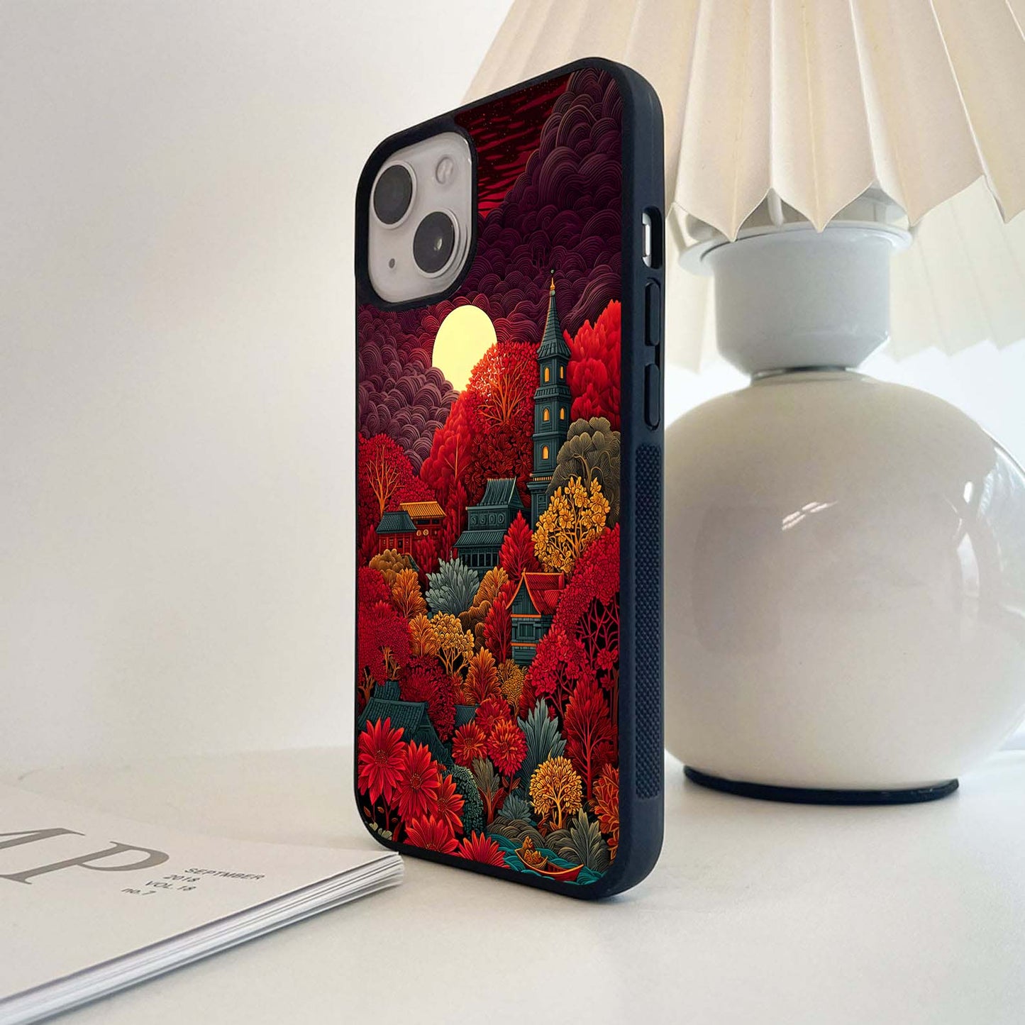 Red Scenery Hot Glass Case