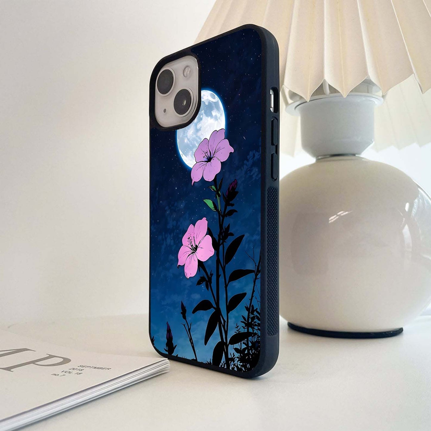 Purple Floral Aesthetic Botanical Glass Case