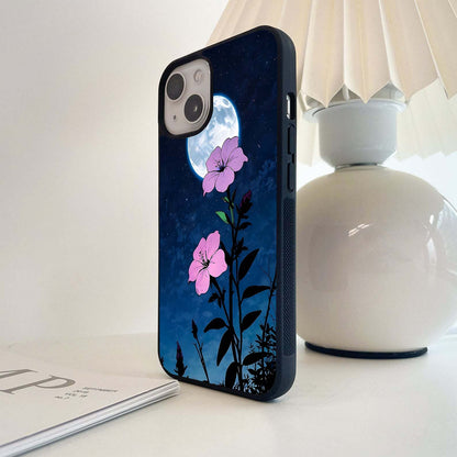 Purple Floral Aesthetic Botanical Glass Case
