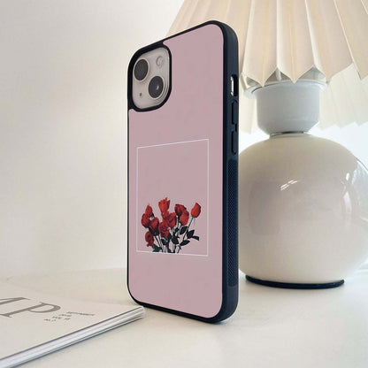 Roses In Box Glass Case