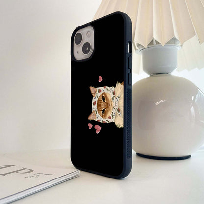 Strawberry Cat Love Glass Case