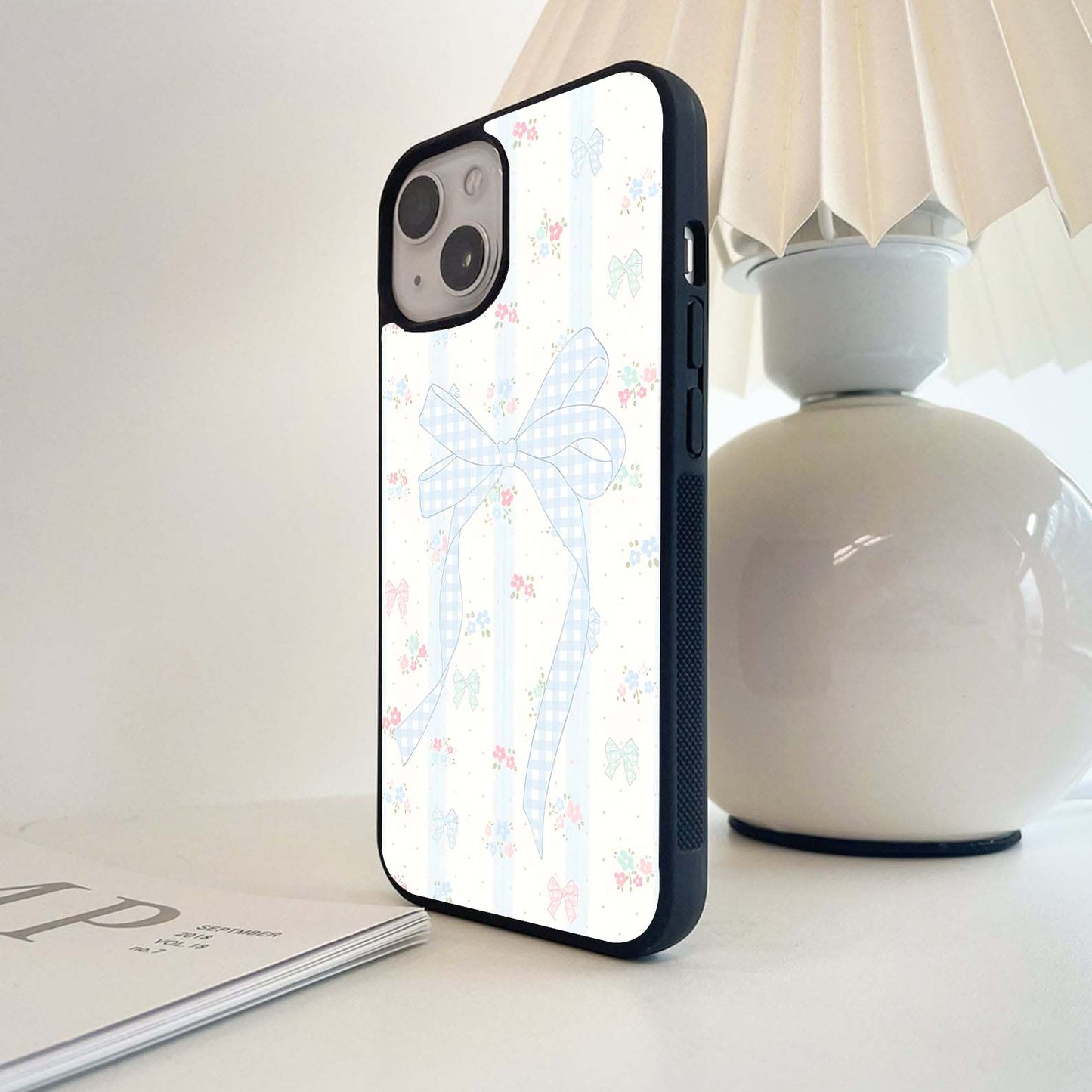 Watercolor Textures Bow Glass Case