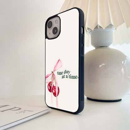 Ribbon Cherry & Quote Glass Case