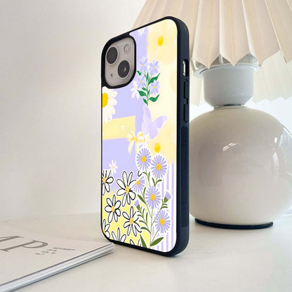 Yellow Petal Delight Glass Case