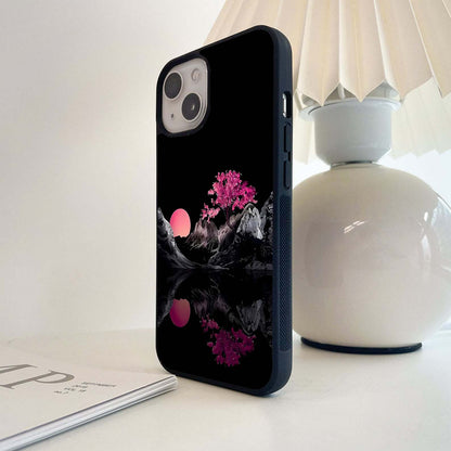 Sakura Moon Scenery Glass Case