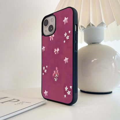 Melody on Pink Sparkle Glass Case