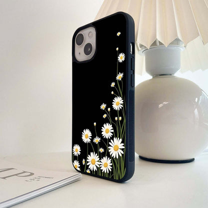 Daisy Cascade on Black Glass Case