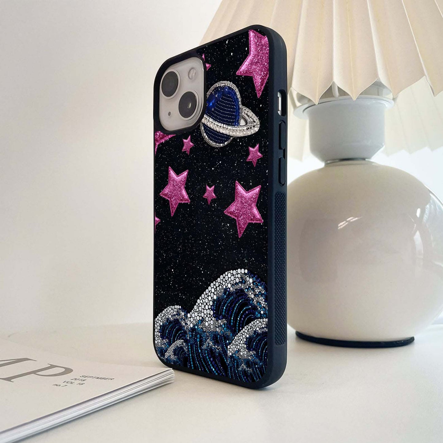 Saturn Pink Storm Glass Case