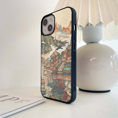 Tropical House Pattern Glass Case