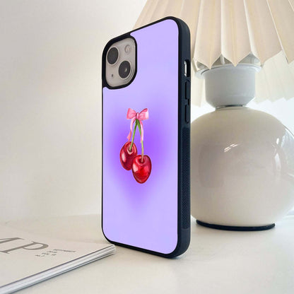 Purple Cherry Blush Glass Case