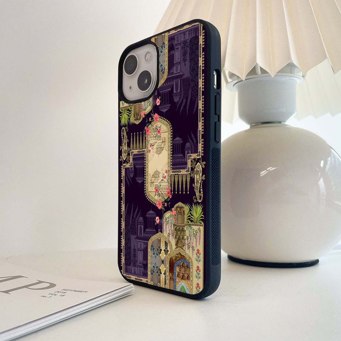 Velvet Mughal Art Glass Case