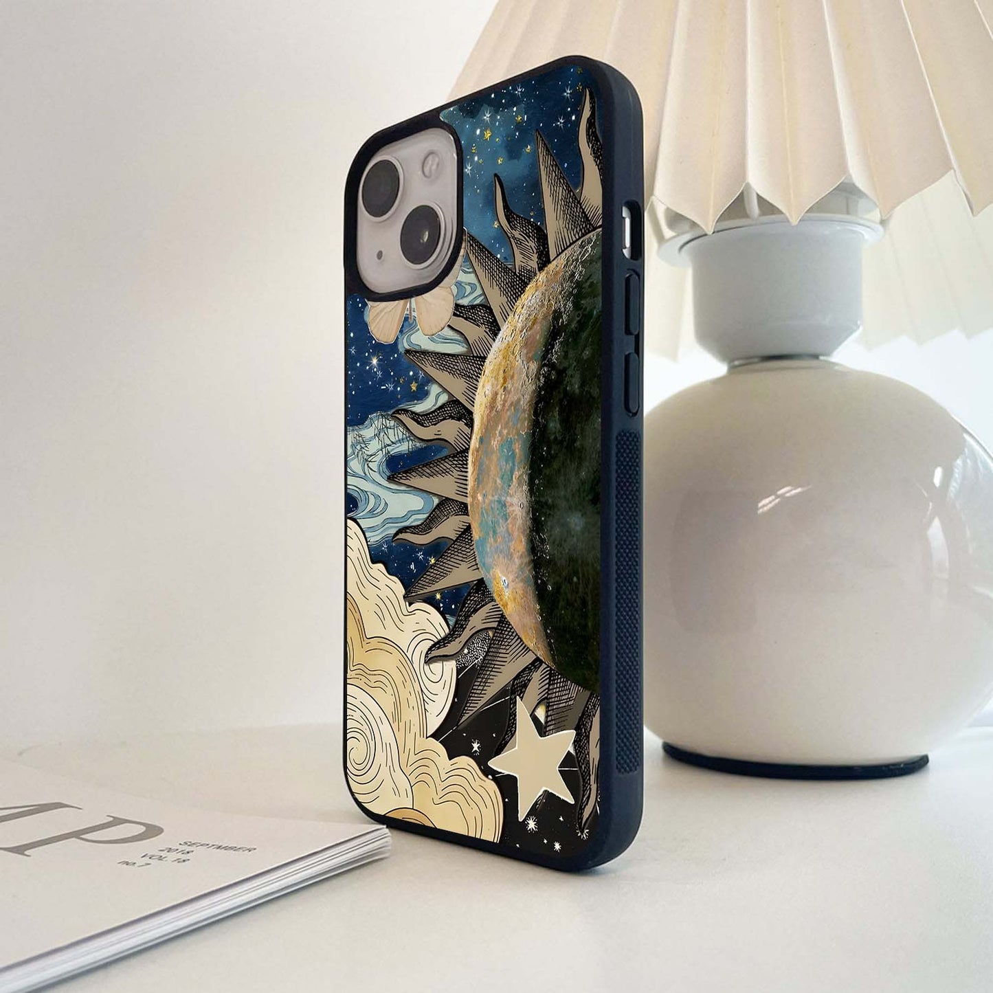 Half Sun Clouds Glass Case