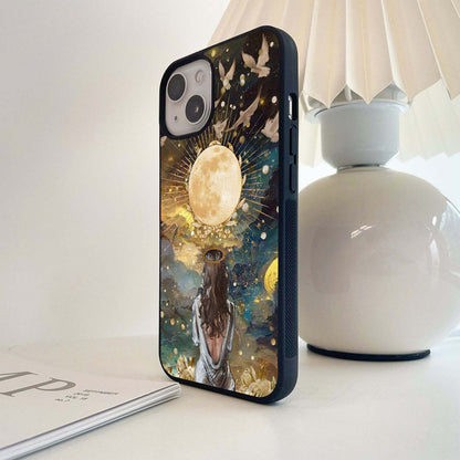 Night Sky Girl Glass Case