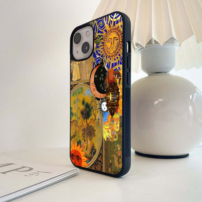 Aesthetic Shuffle Moon Glass Case