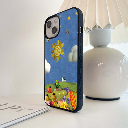 Embroidery Scenery Glass Case