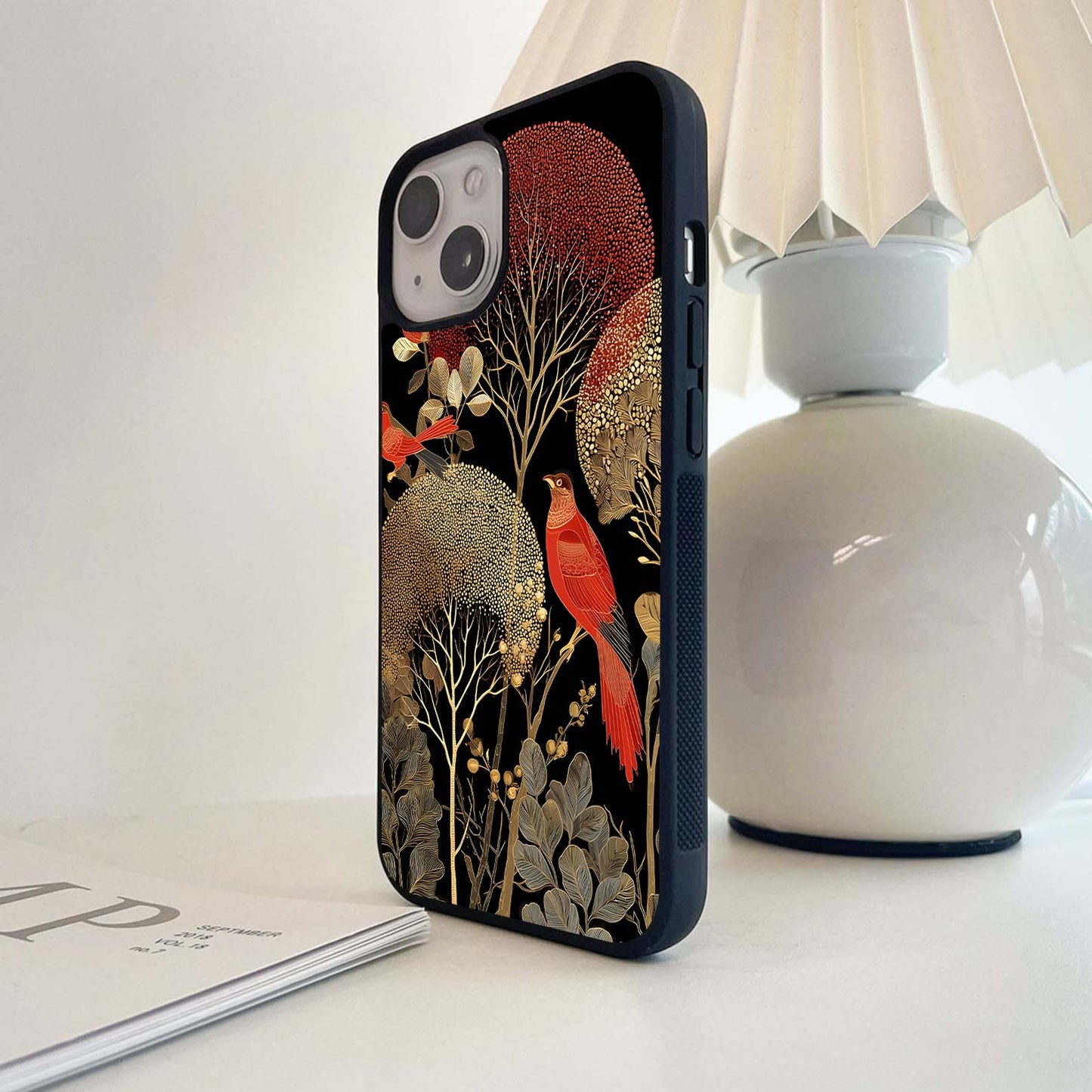 Golden Aviary Grove Glass Case