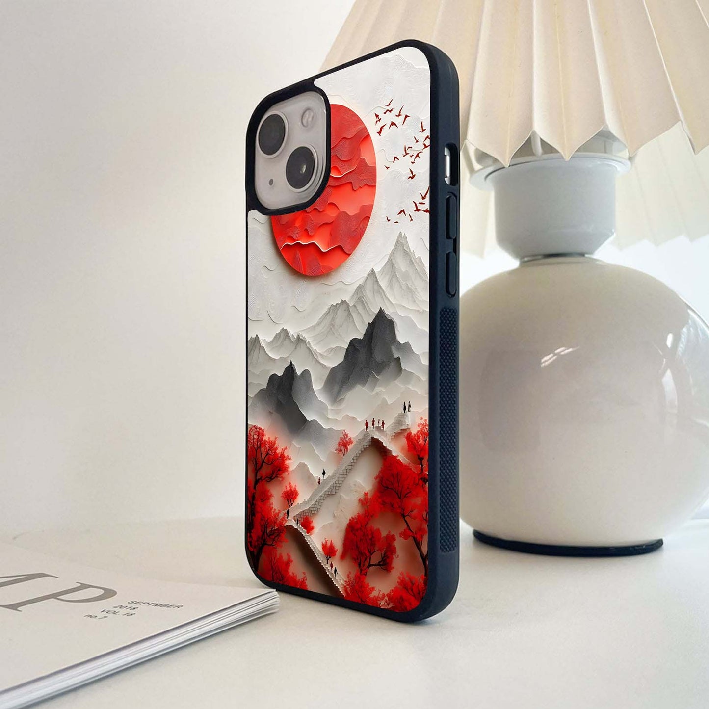 Red Sun Japan Style Glass Case