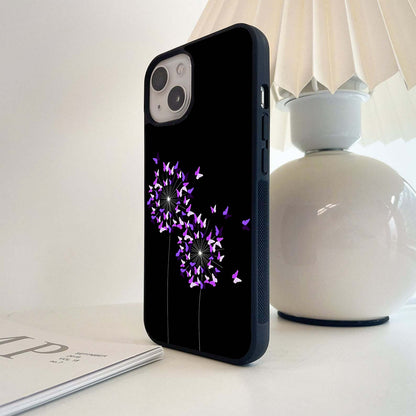 Butterfly Dandelion Glow Glass Case