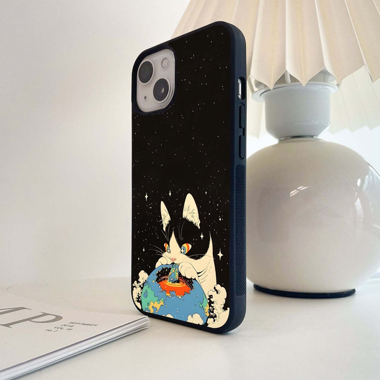 Galaxy Cat Feast Glass Case