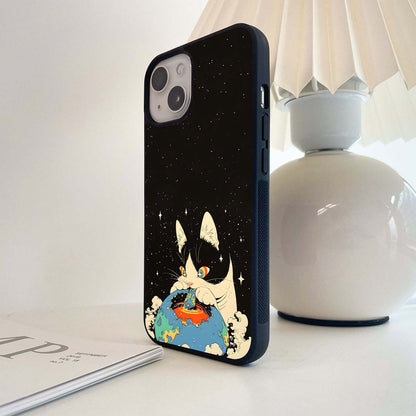 Galaxy Cat Feast Glass Case