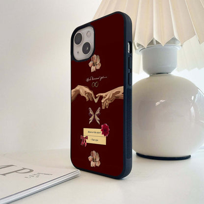 Aesthetic Couple Hands Glass Case