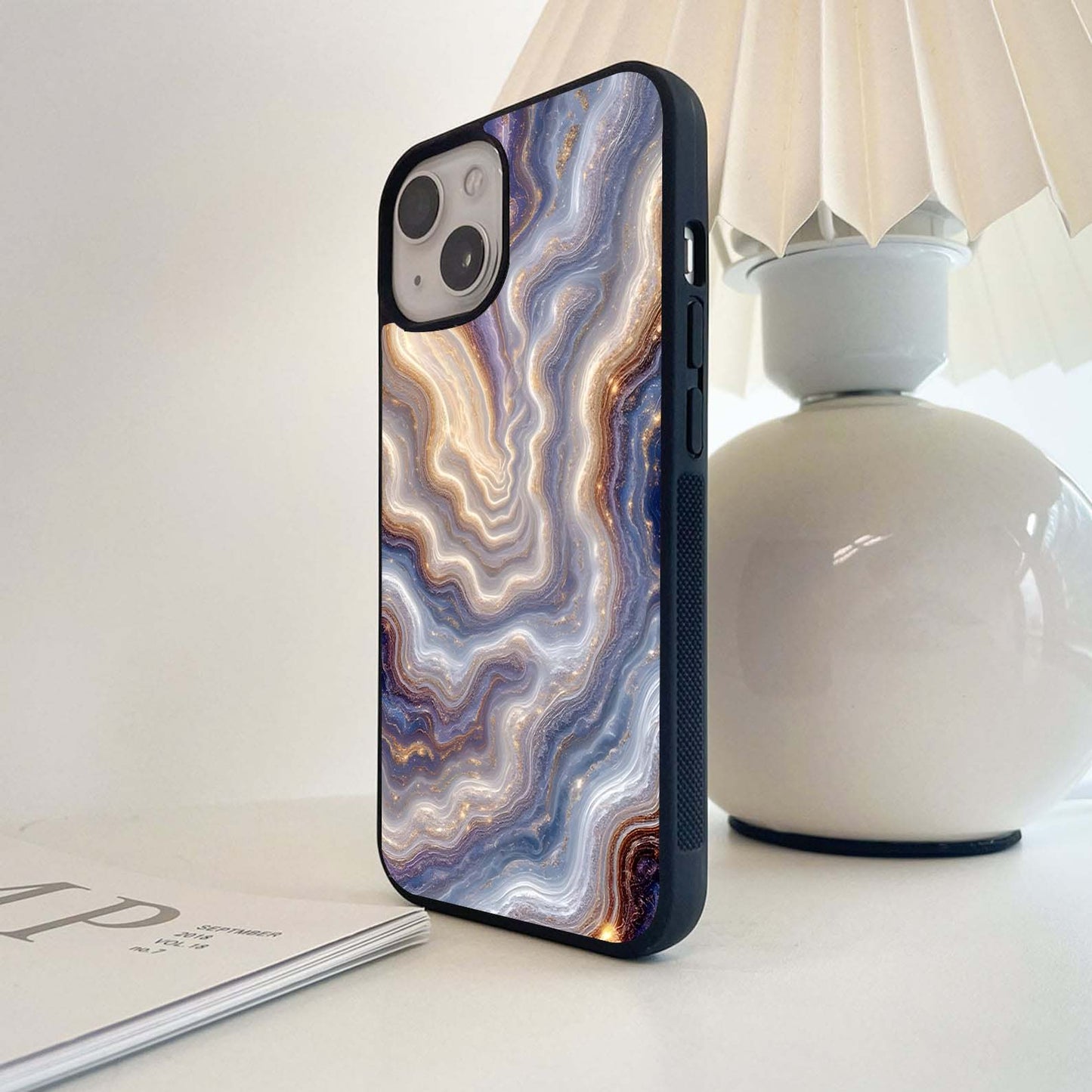 Celestial Marble Waves Glass Case