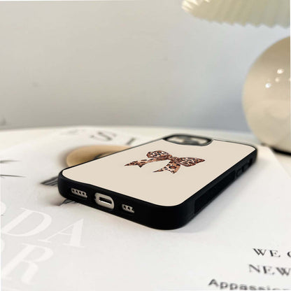 Leopard Bow Glass Case