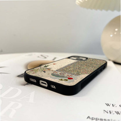 Emberoidery Carpet Pattern Glass Case