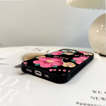 Textured Flower Pop Glass Case