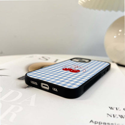 Blusshy Cherry With Checker Glass Case
