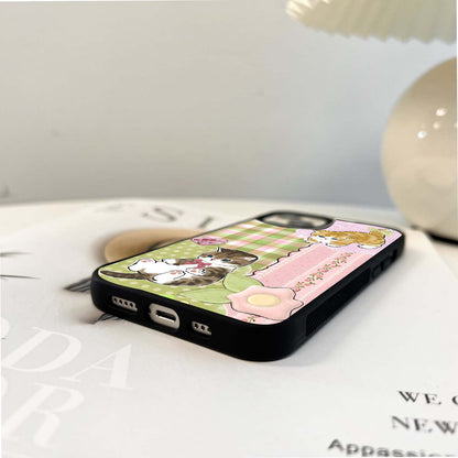 Cats Sweet Button Glass Case