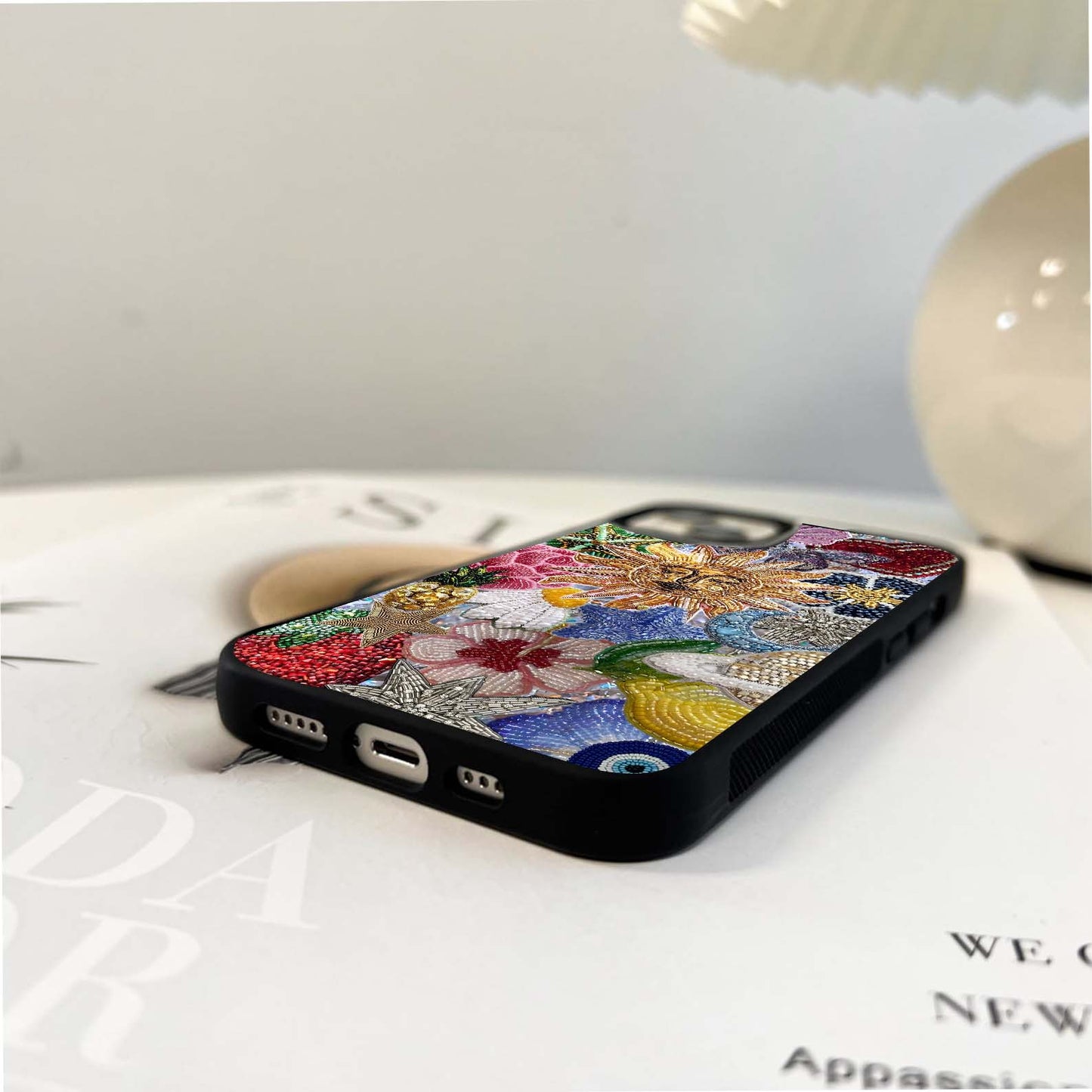 Celestial Floral and playful Glass Case