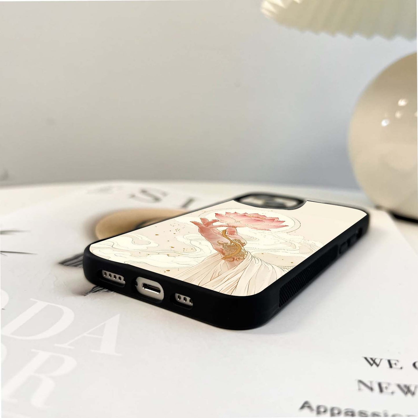 Serene Lotus Touch Glass Case