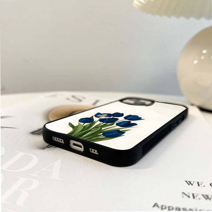 Tulip With Mini Butterfly Glass Case