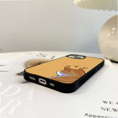 Thinking Cat Glass Case