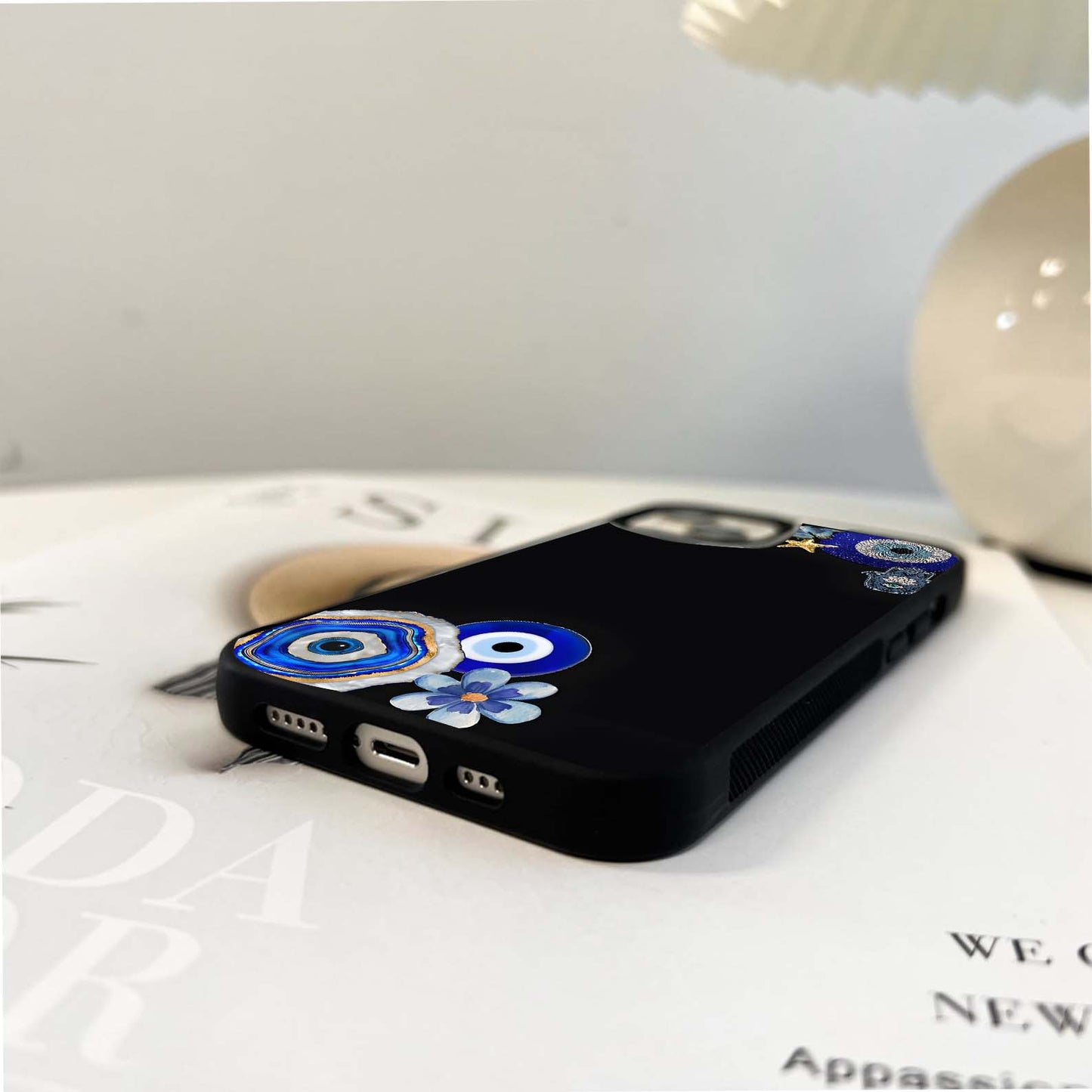 Aesthetic Blue Evil Eye Glass Case