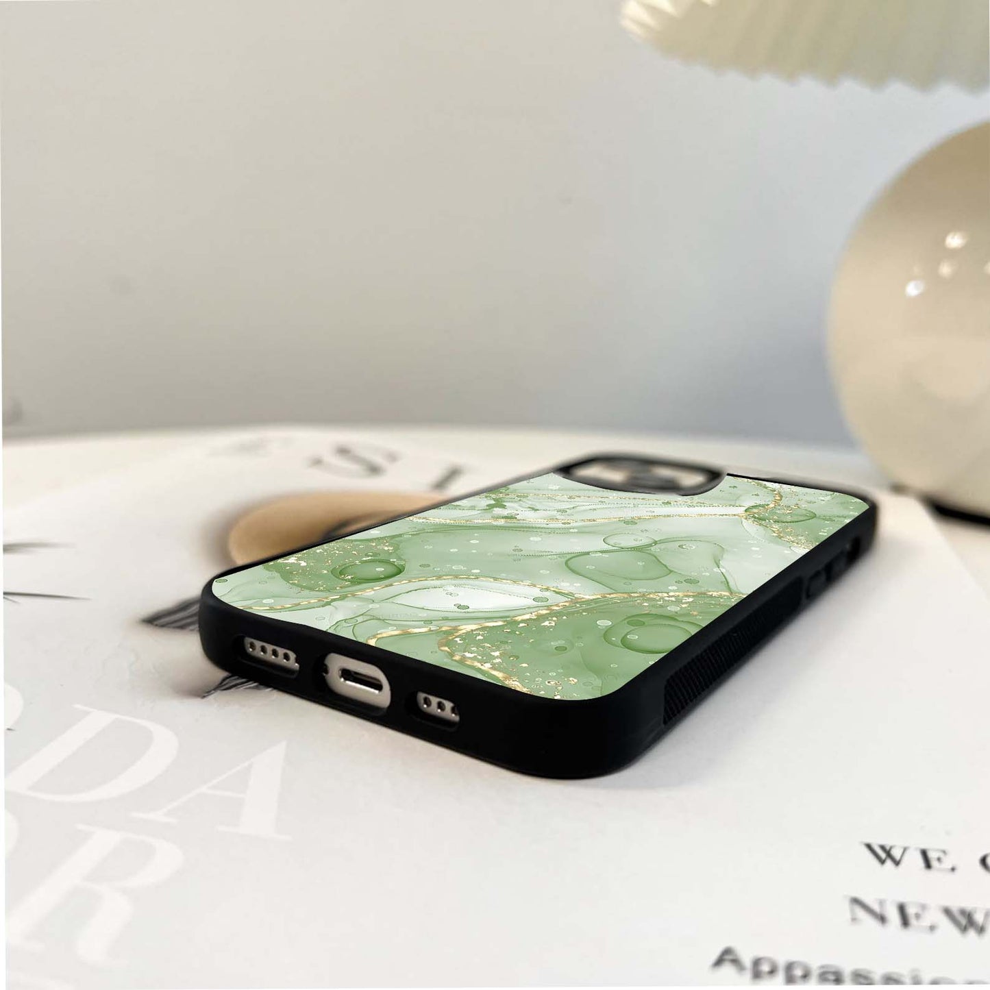 Sage Green Marble Glass Case