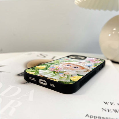 Cute Hat Labubu Glass Case