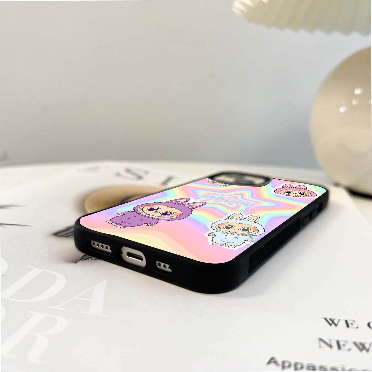 Colorfull Stary Labubu Glass Case