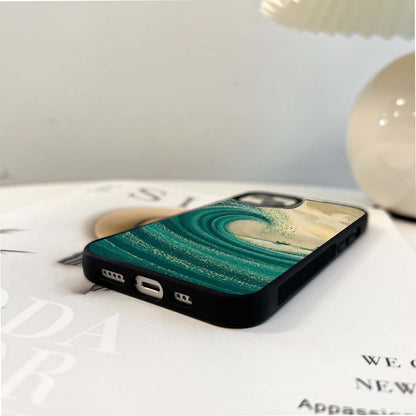 Emraled Pastel Wave Glass Case