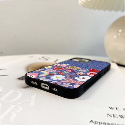 Denim Patch Delight Glass Case