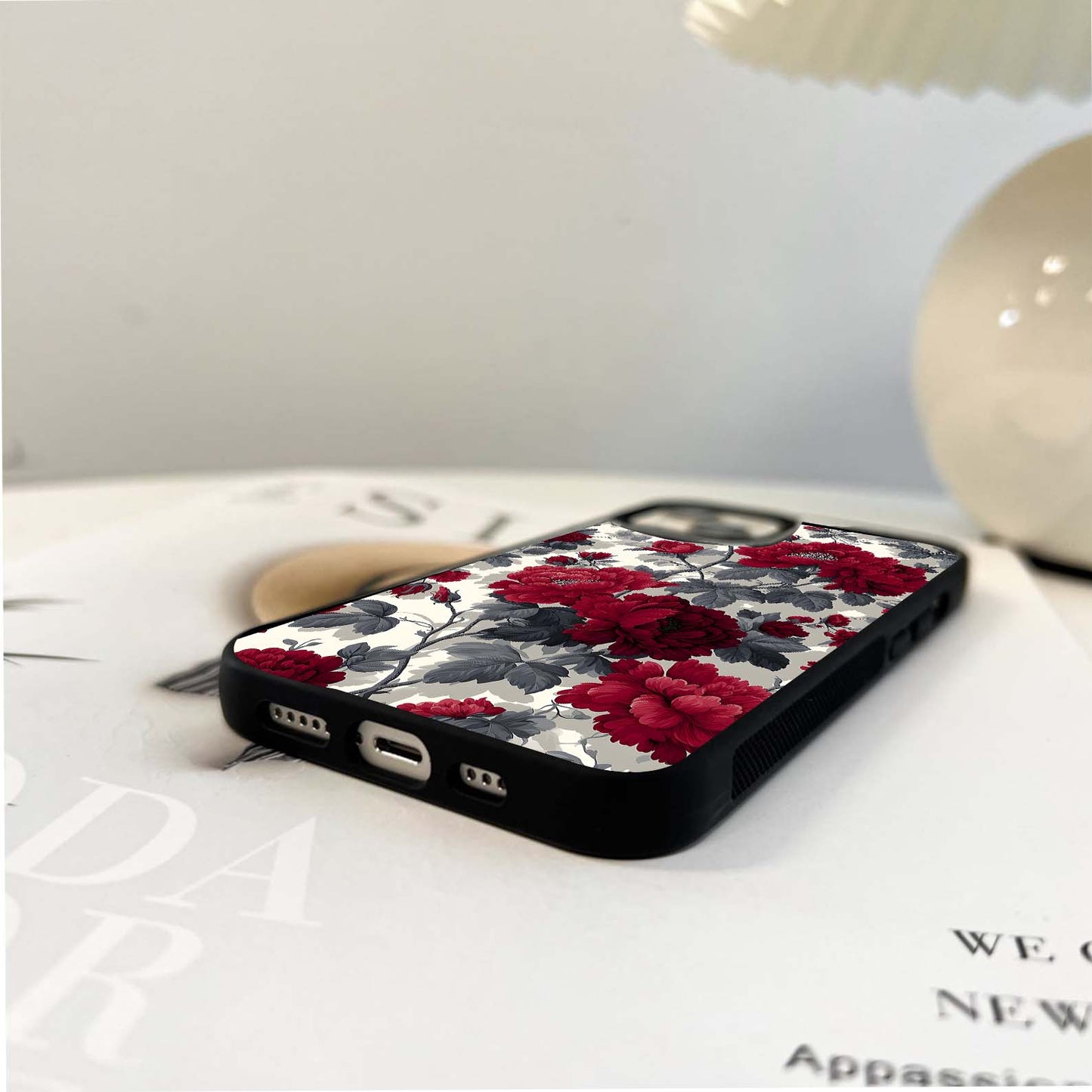 Velvet Peony Garden Glass Case