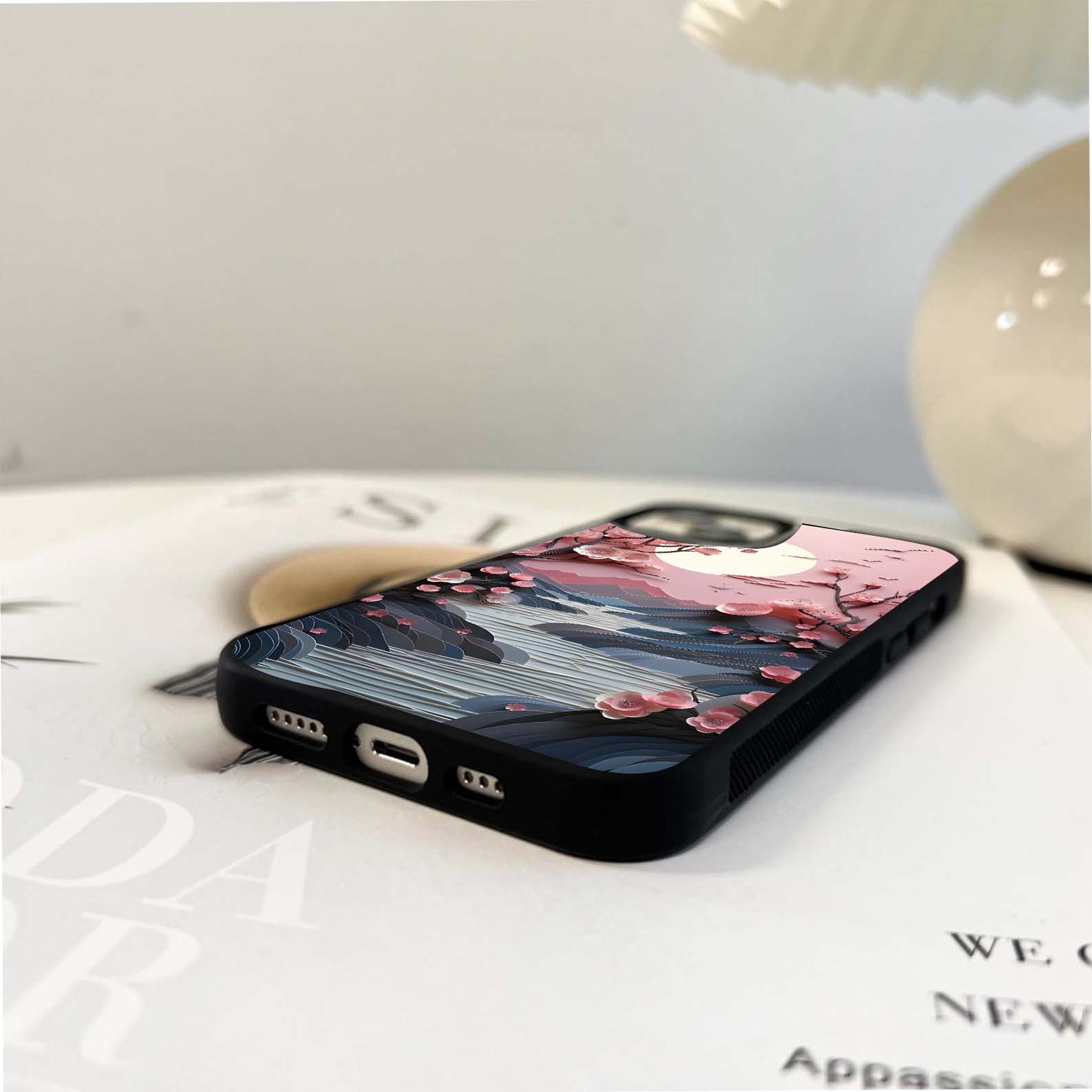 Moonlit Blossom River Glass Case