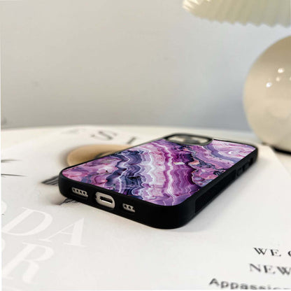 Violet Crystal Marble Glass Case