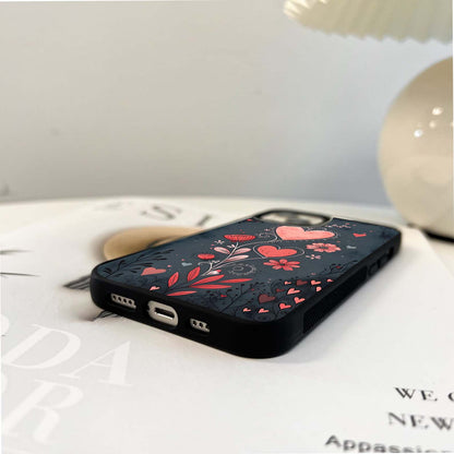 Romantic Garden Hearts Glass Case