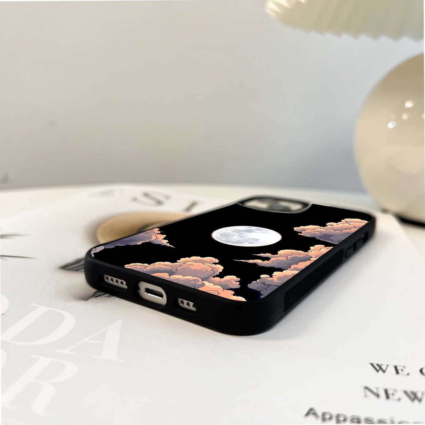 Bright Cloud Moon Glass Case