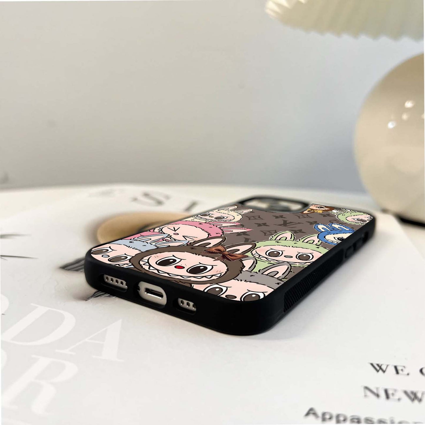 Glossy Labubu Glass Case